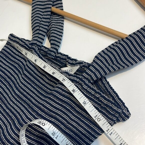 Madewell Texture Thread Smocked Peplum Tank Top in Stripe Size Extra Small - Picture 6 of 9
